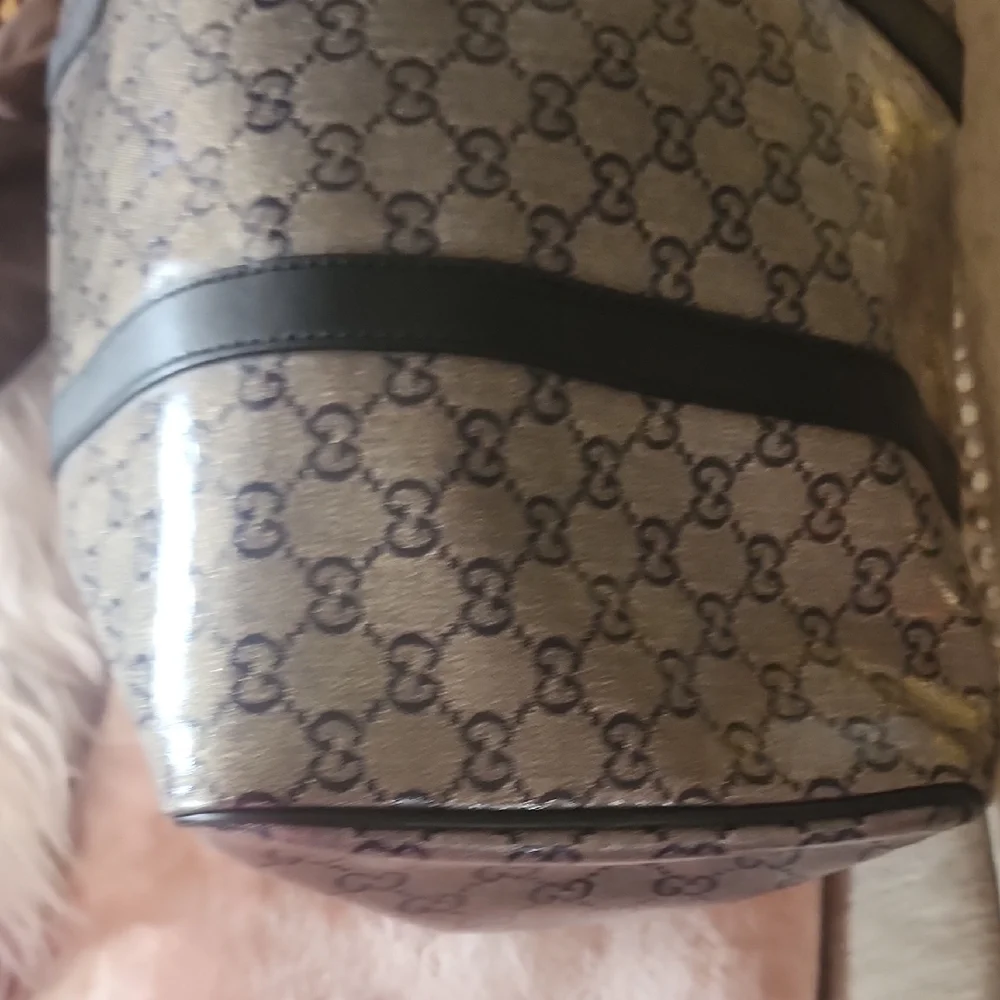 Gucci Black and Gray Speedy/Duffel Bag with Iconic Monogram - Picture 8 of 15